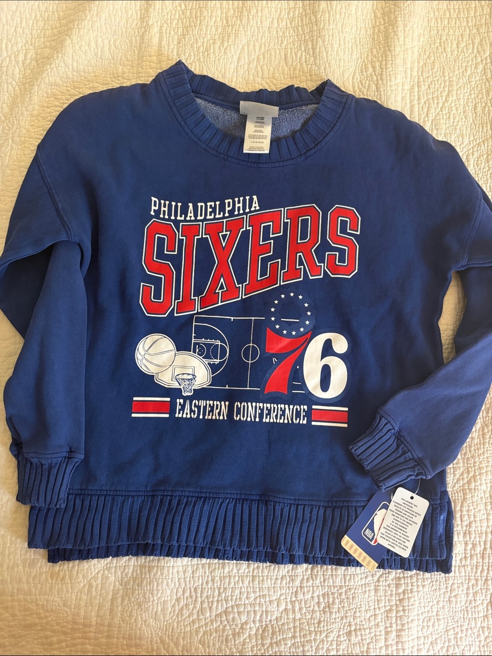 Philadelphia Sixers Girls Crewneck Sweatshirt - Navy